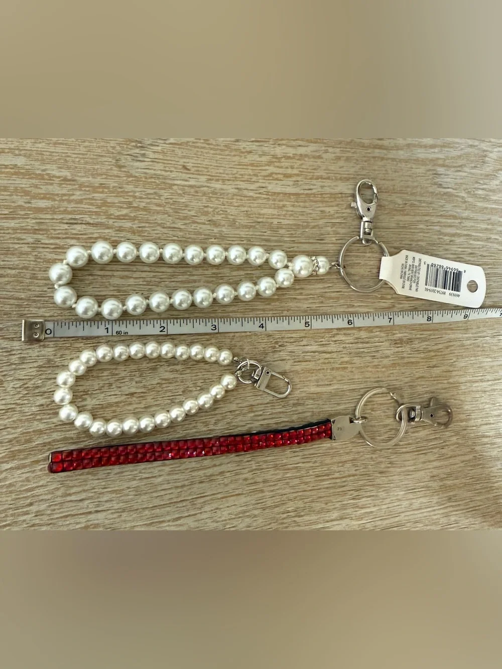 Pearl Beaded Wristlet Keychain